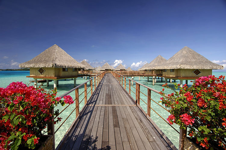 Green Landscapes and crystal clear Lagoon - Intercontinental Bora Bora Le Moana Resort